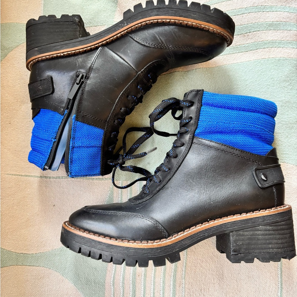 Frank Sarto Black and Blue Combat Boots